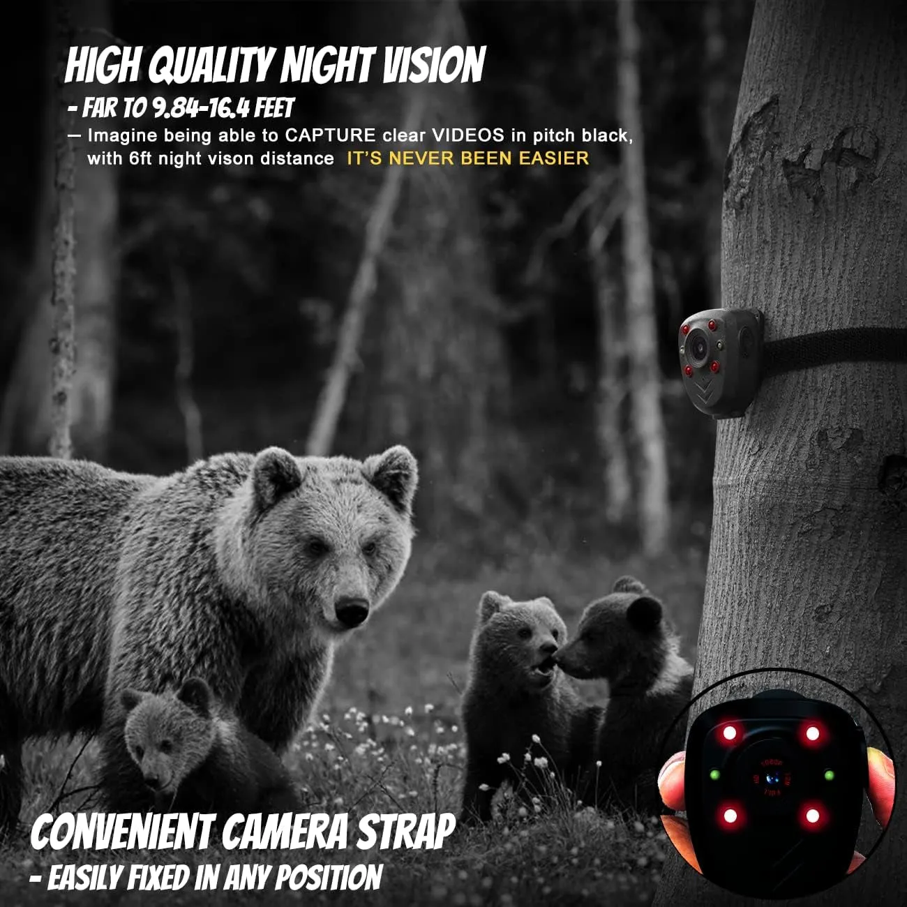 Body Camera with 1080P Recording Spy Hidden Wireless Cam Built-In 64GB Card 1080P Police Recorder Security Cam with Night Vision Dash Cam for Home/Outdoor/Law Enforcement/Cop Guard